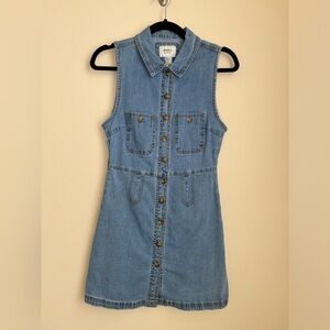 Forever 21 Medium Wash Blue Denim Button-up Dress - Small